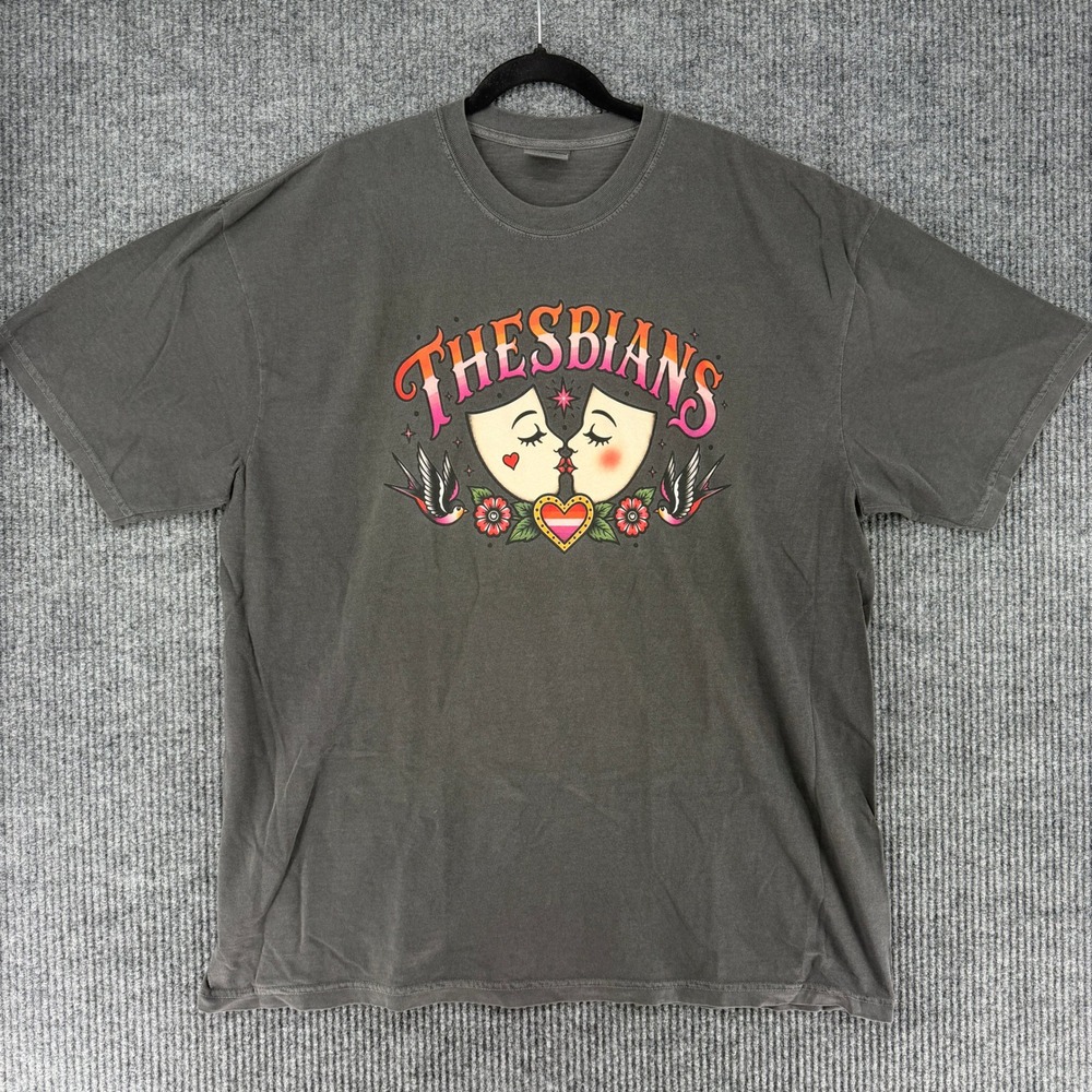 Comfort Colors LGBTQ pride shirt theatre lesbian plus size 2X tattoo art whimsy